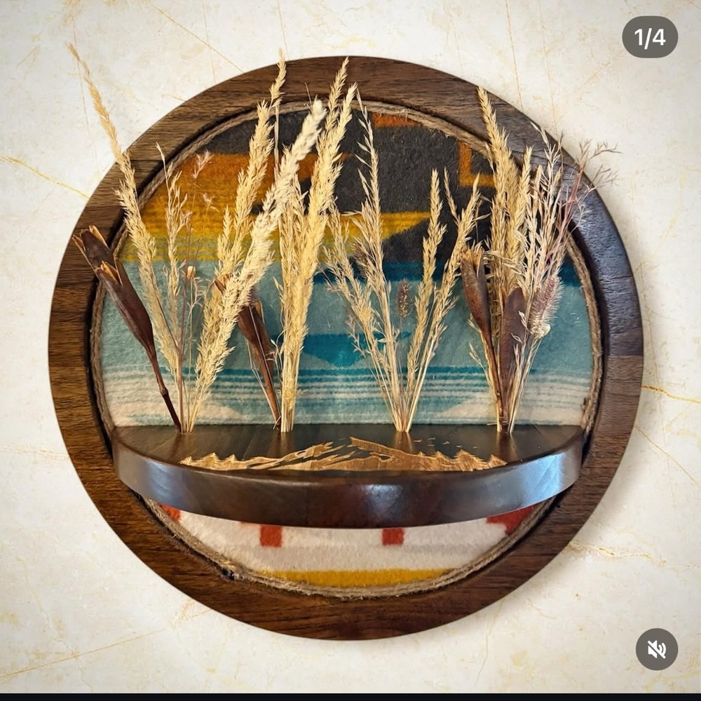 Rustic Wall Art with Dried Grasses